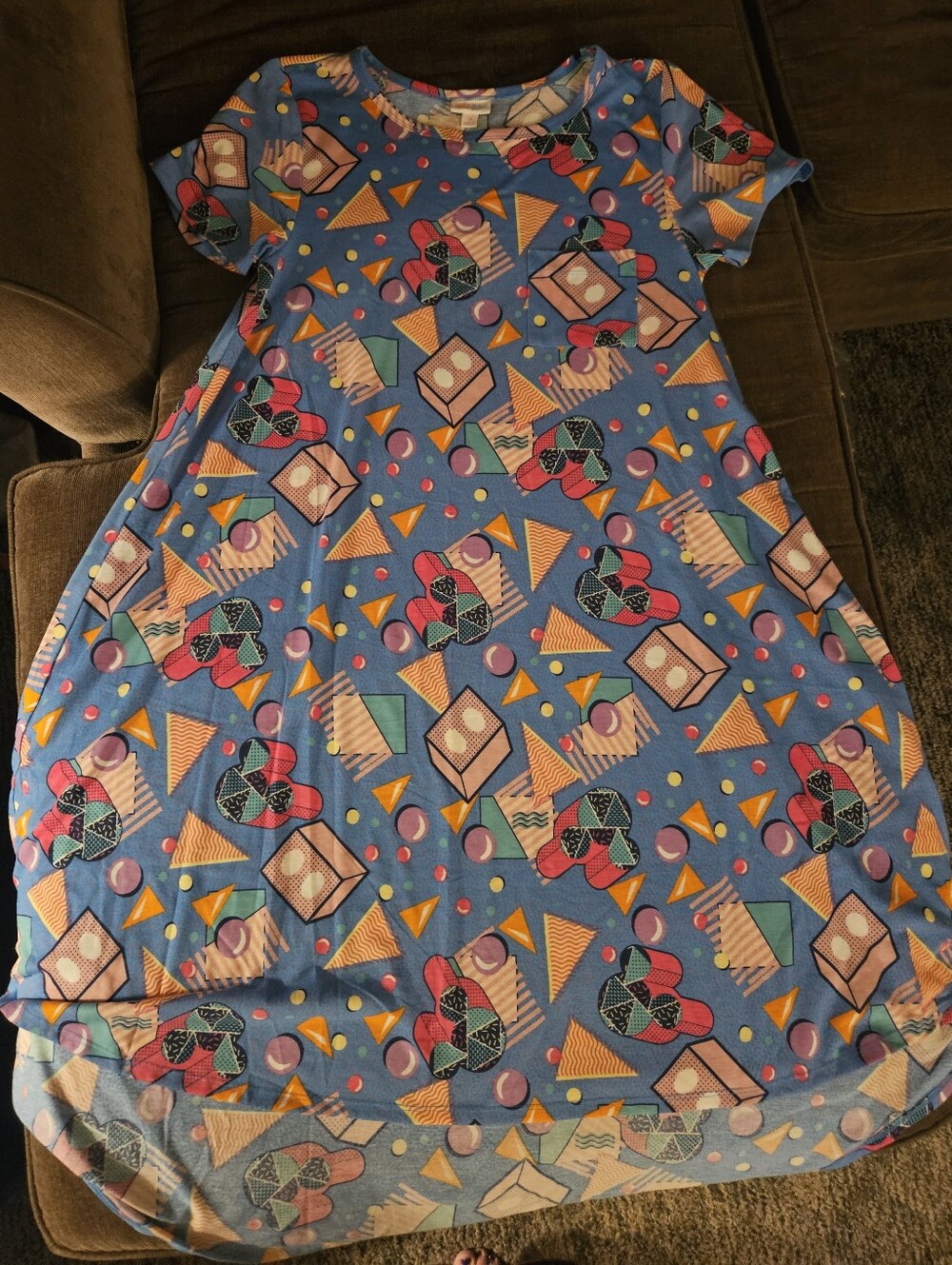 WOMEN'S LULAROE DISNEY CARLY MICKEY MOUSE SHAPES DRESS SIZE Medium NWOT